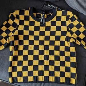 Dangerfield Checker Crop Top